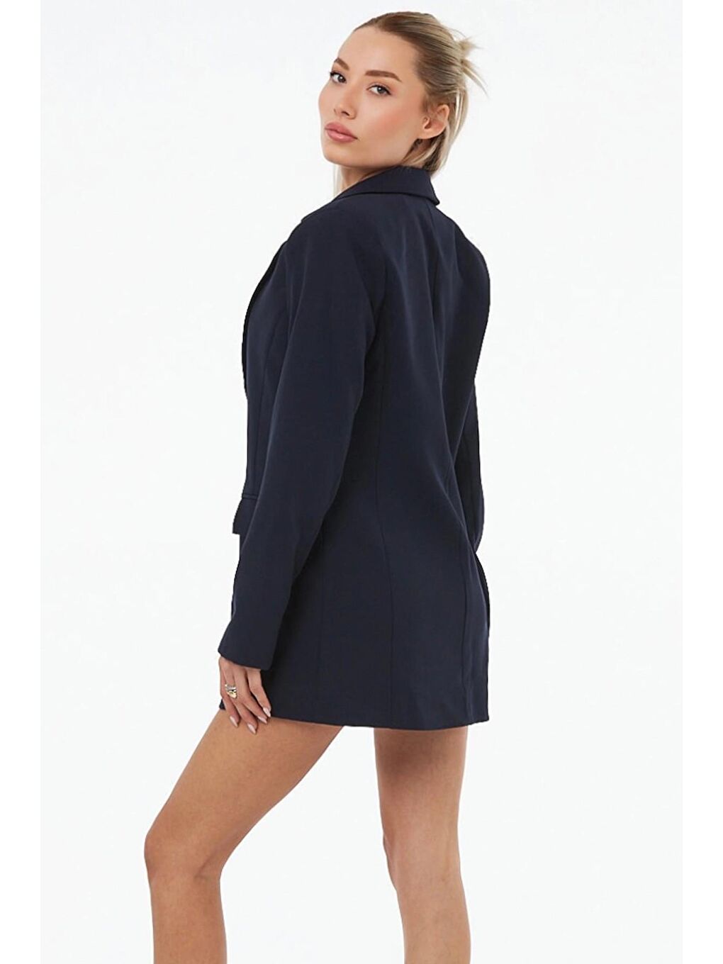 Lacivert Astarlı Regular Fit Klasik Blazer Ceket-2