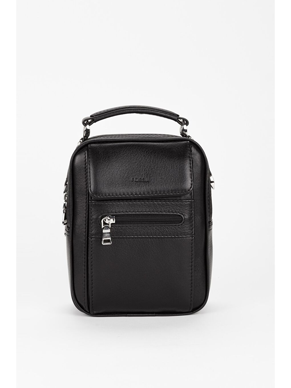 Siyah %100 Hakiki Deri Erkek Küçük Boy El ve Çapraz Omuz Çantası