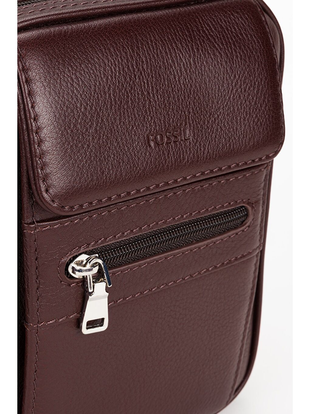 Kahverengi %100 Hakiki Deri Erkek Küçük Boy El ve Çapraz Omuz Çantası-4