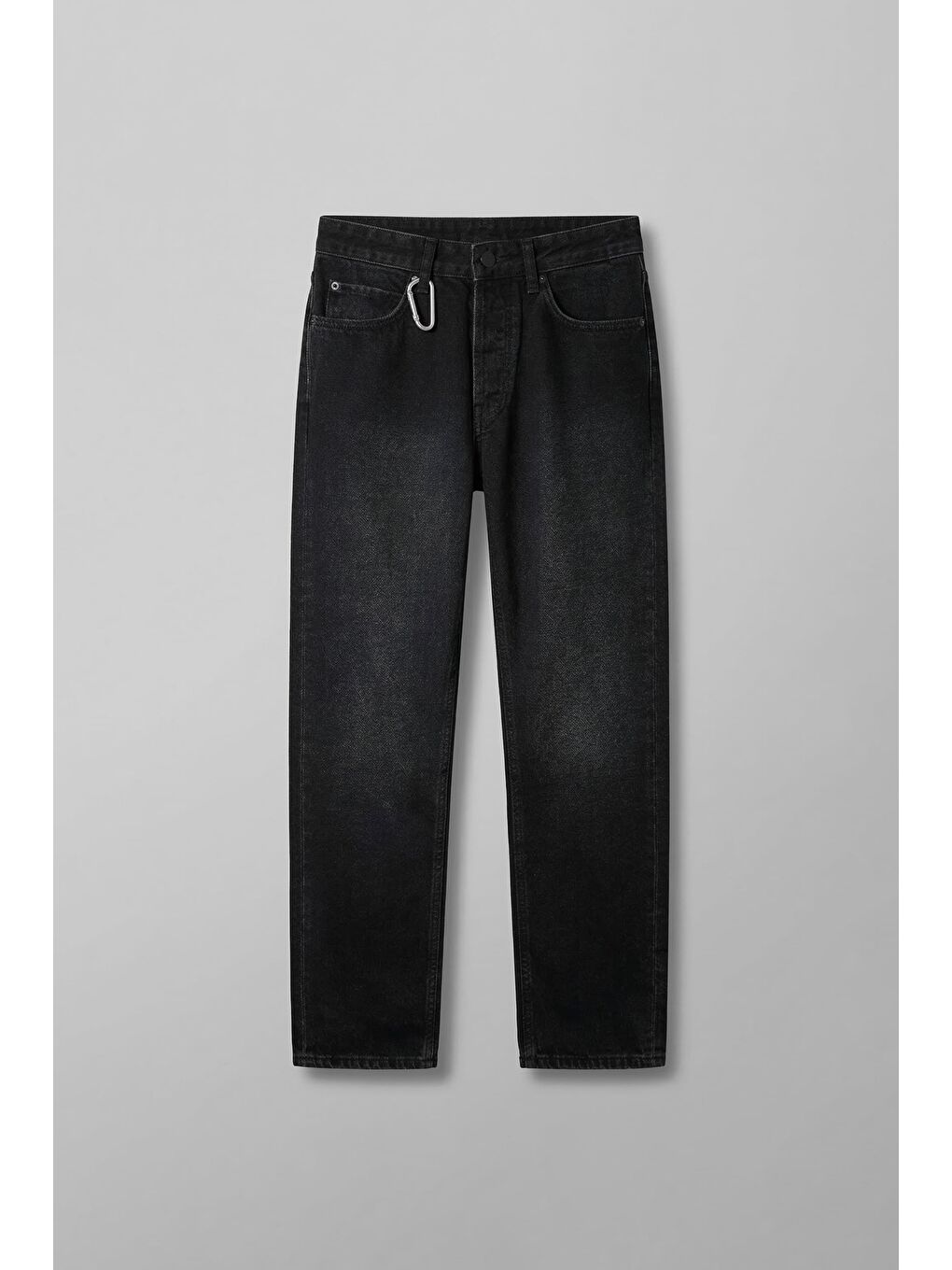 Erkek Relaxed Straight Fit Basic Jean Siyah