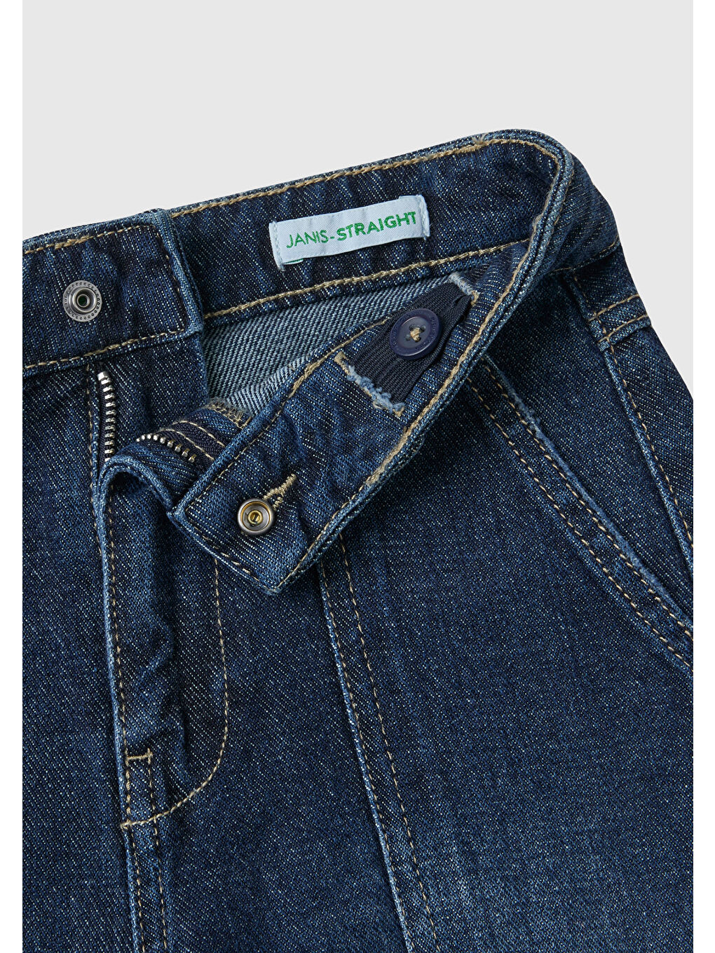 United Colors Of Benetton Mavi Kız Çocuk  Kargo Cepli Denim Pantolon - 2