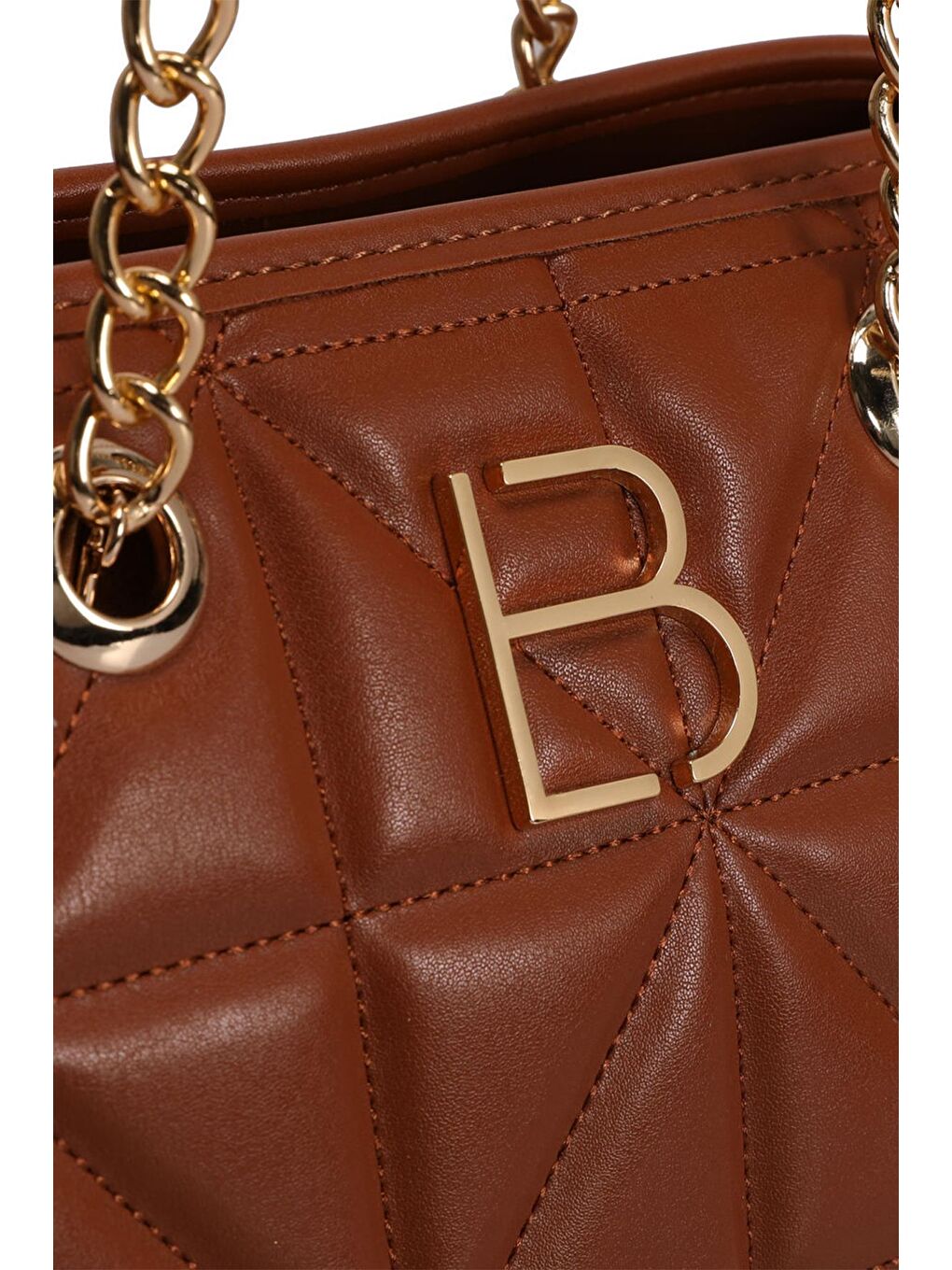 Kahverengi Kapitone Desenli Kadın El ve Omuz Çantası-3