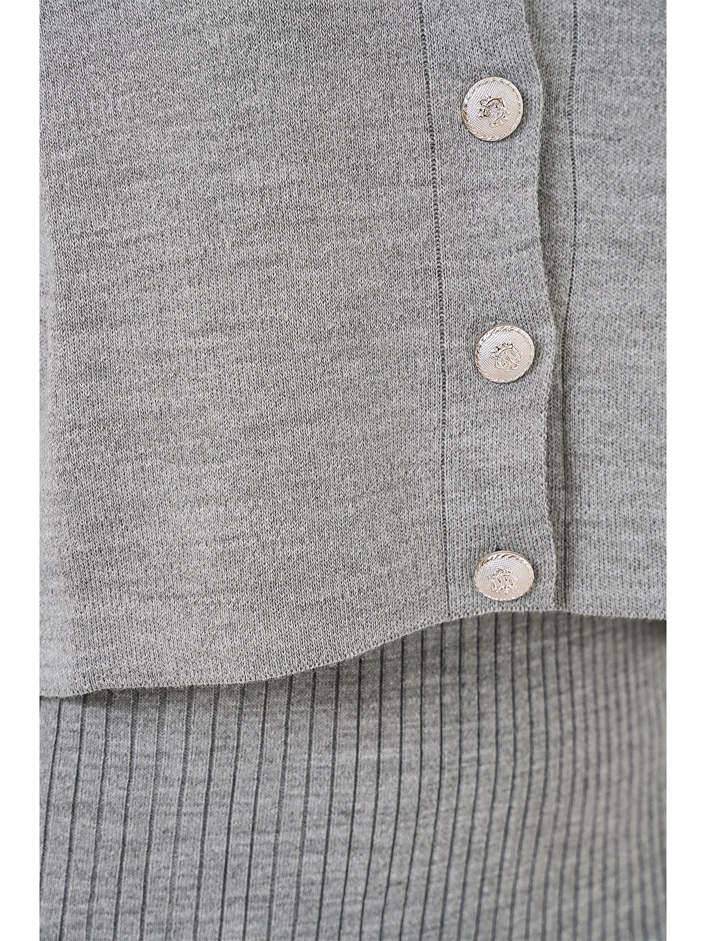 Kadın Hırka Elbise Triko İkili Takım 15960 - Gri-4