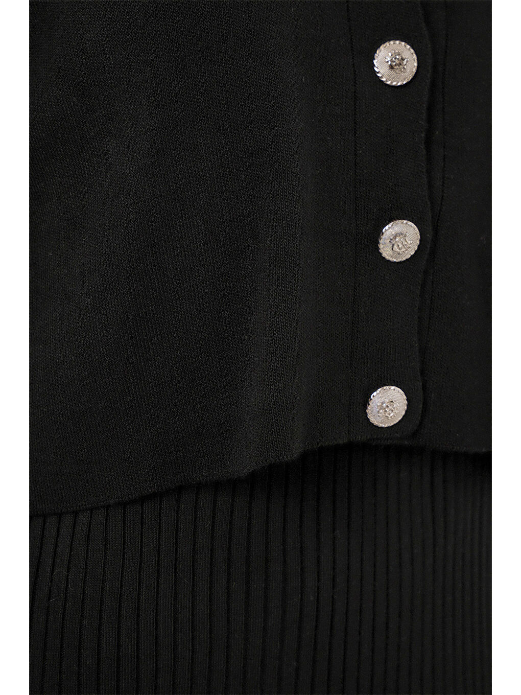 Kadın Hırka Elbise Triko İkili Takım 15960 - Siyah-4