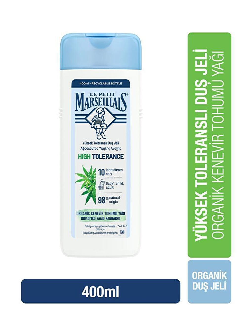 Le Petit Marseillais Renksiz High Tolerance Kenevir Tohumu 400ml Duş Jeli