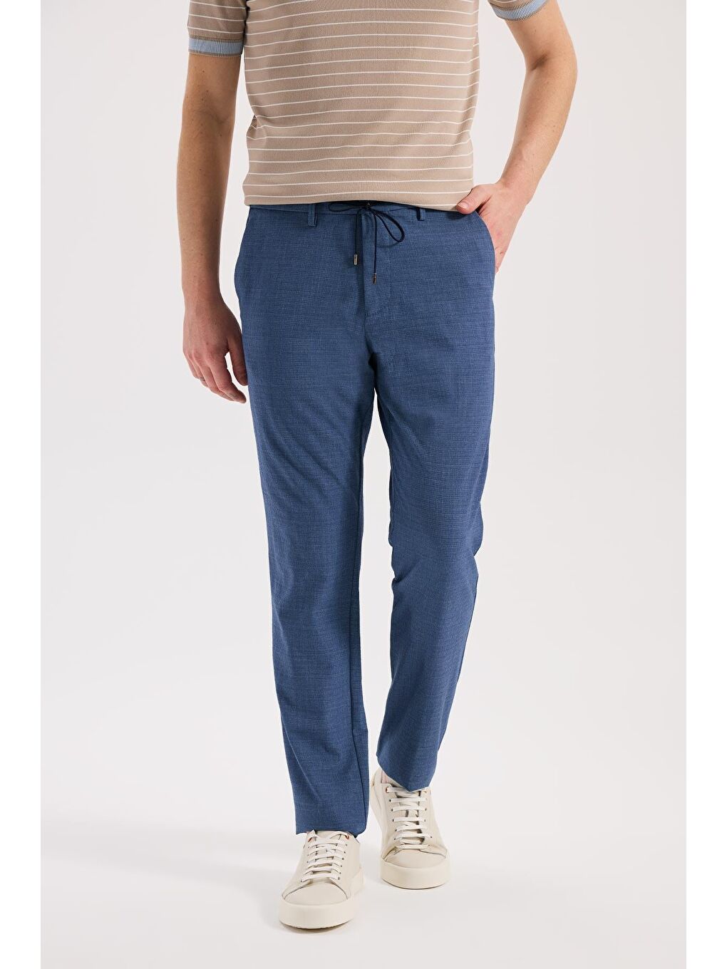 İndigo Comfort Fit Beli Lastikli Esnek Kumaş Jogger Pantolon-1