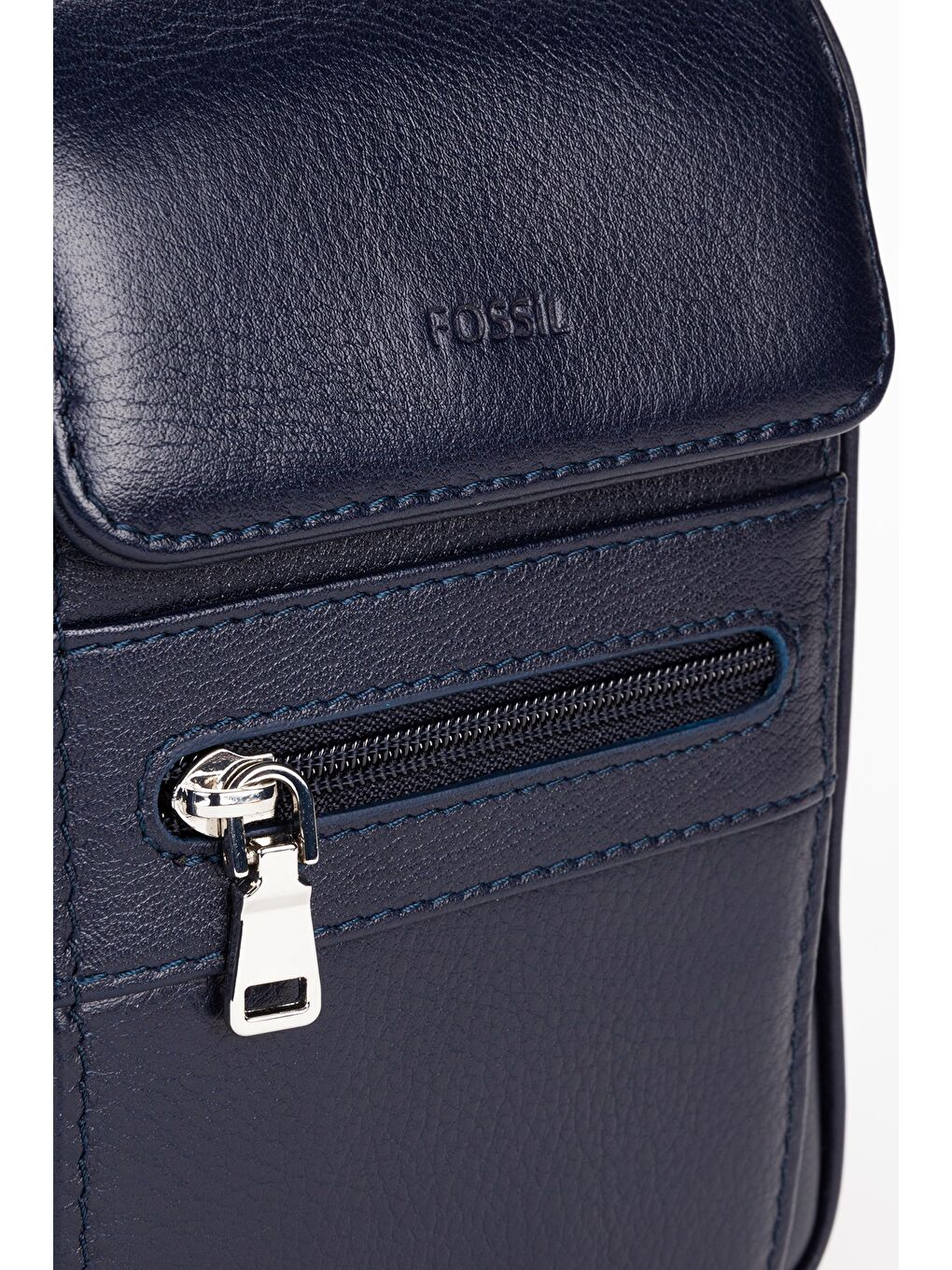 Lacivert %100 Hakiki Deri Erkek Küçük Boy El ve Çapraz Omuz Çantası-4