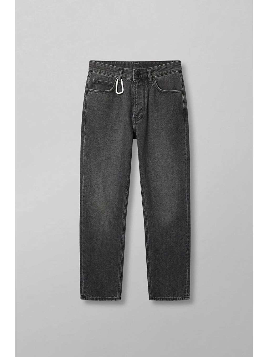 Erkek Relaxed Straight Fit Basic Jean Gri
