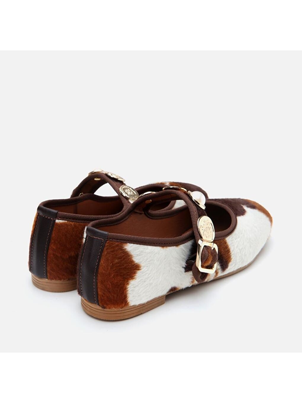 Pelüş Bej Taşlı Kadın Babet-4