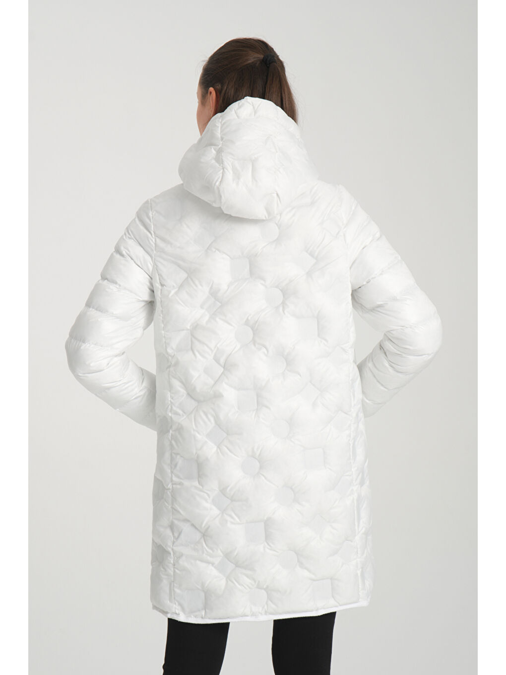 Beyaz Kadın Mont 4136-3