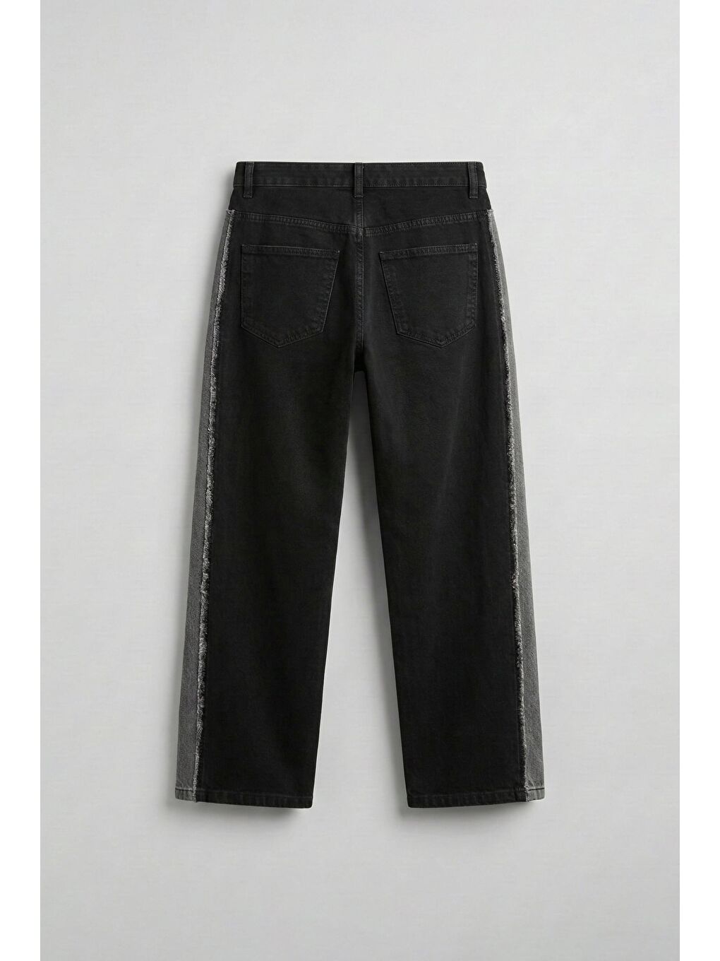 Erkek Süper Baggy Yan Panel Detaylı Jean Pantolon Siyah-1