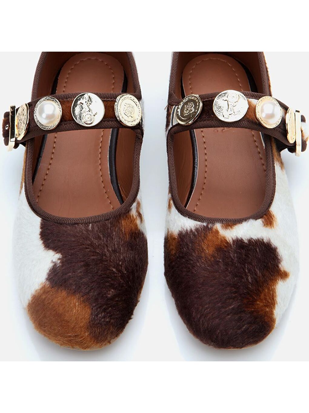 Pelüş Bej Taşlı Kadın Babet-6