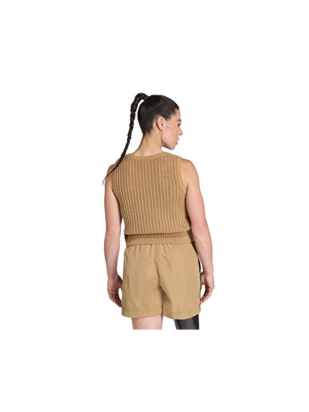 Knitted Vest Kadın Günlük Yelek Jw4994 Kahverengi-1