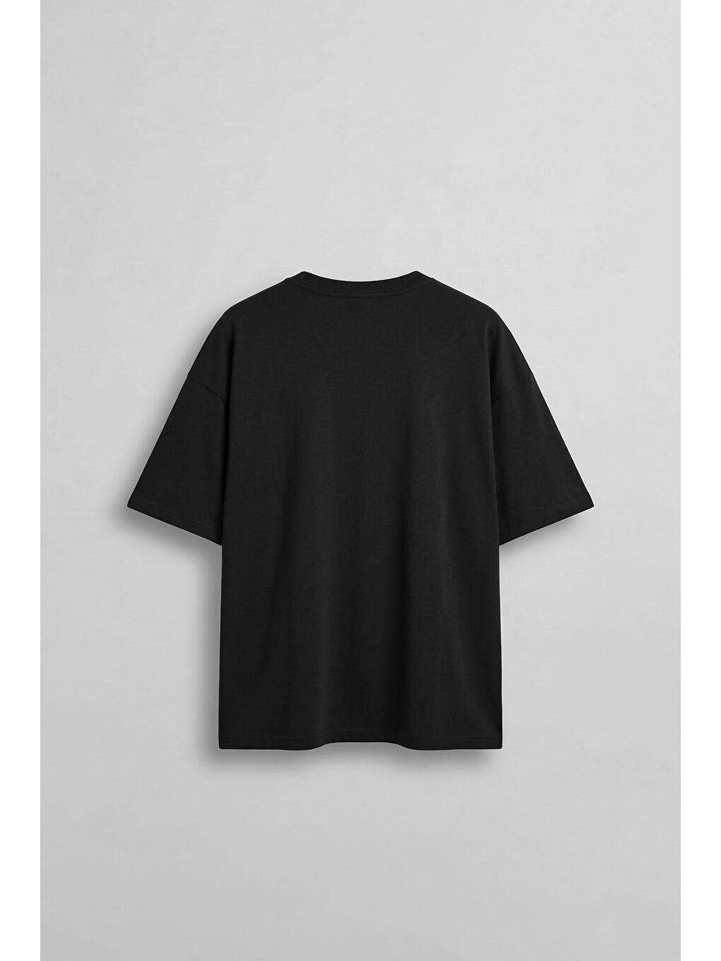 Erkek Oversize Basic %100 Pamuklu T-Shirt Siyah-1