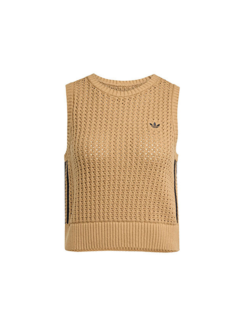 Knitted Vest Kadın Günlük Yelek Jw4994 Kahverengi-5