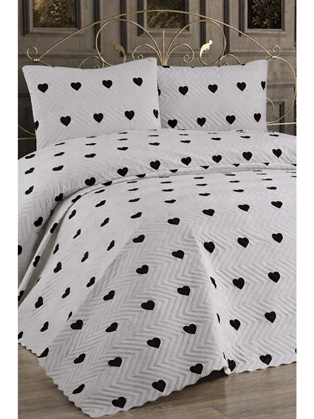 Ekru Ultrasonik Kapitoneli Leman Çift Kişilik Pike Takımı 195x235 cm Krem