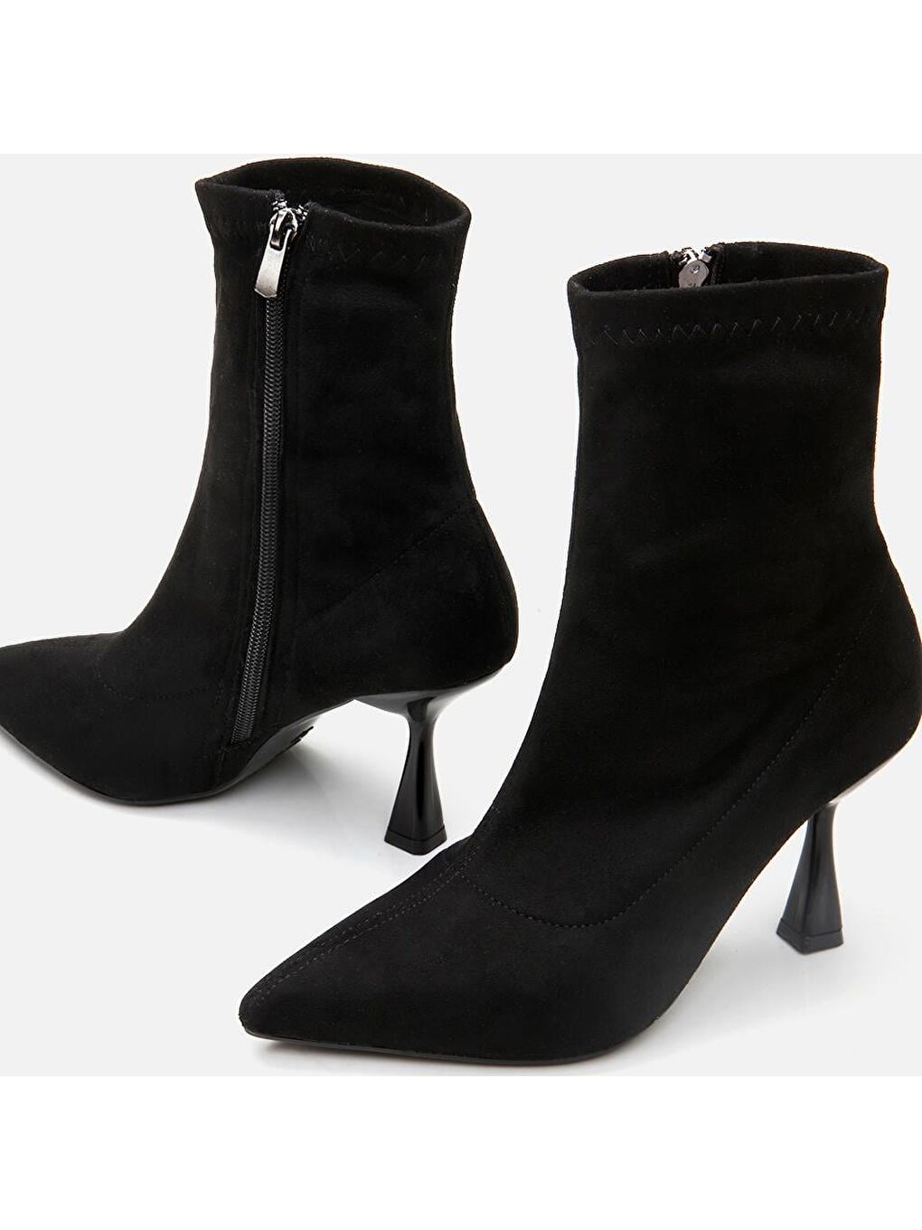 Siyah Kadın Topuklu Bot-4