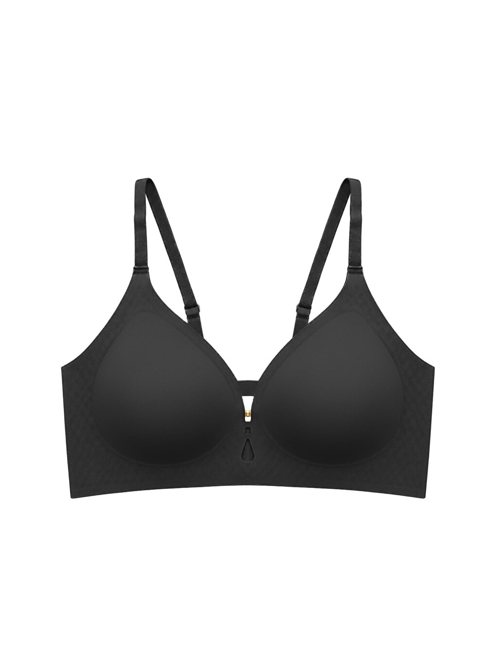 Seamless Bra - Elune | Siyah Lazer Kesim Balensiz Dekolte Taş Detaylı Dikişsiz Kadın Sütyen
