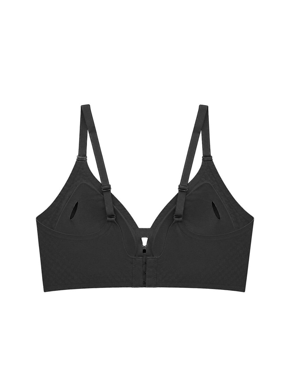 Seamless Bra - Elune | Siyah Lazer Kesim Balensiz Dekolte Taş Detaylı Dikişsiz Kadın Sütyen-1