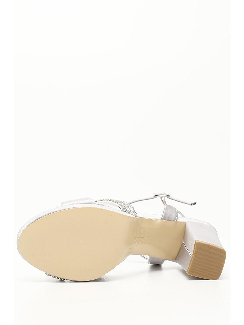 Gri GÜMÜŞ-GRİ  Kalın Ökçeli Platformlu Bantlı Kadın Sandalet 37013-4