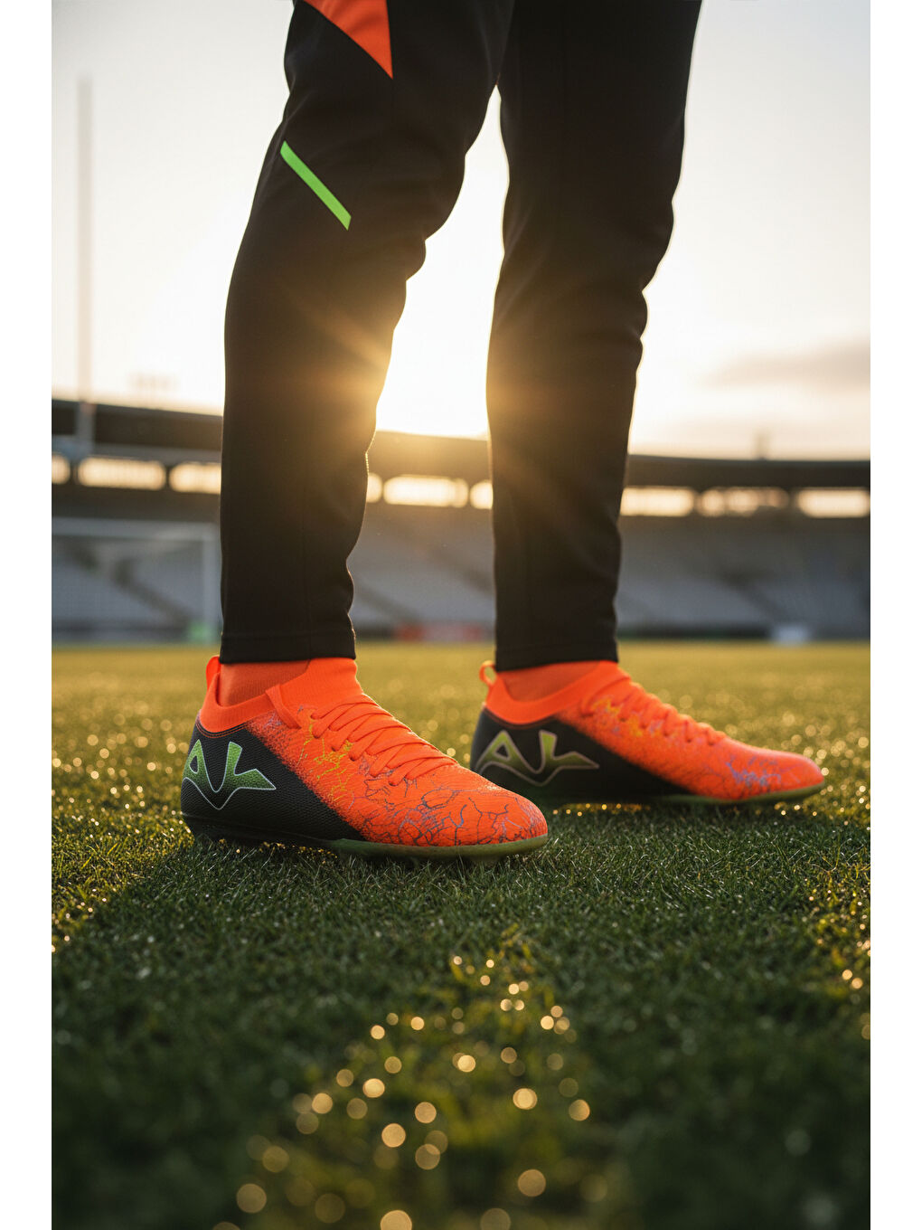 Neon Turuncu Siyah Çoraplı Bağcıklı Erkek Krampon MK-252-153 M-2