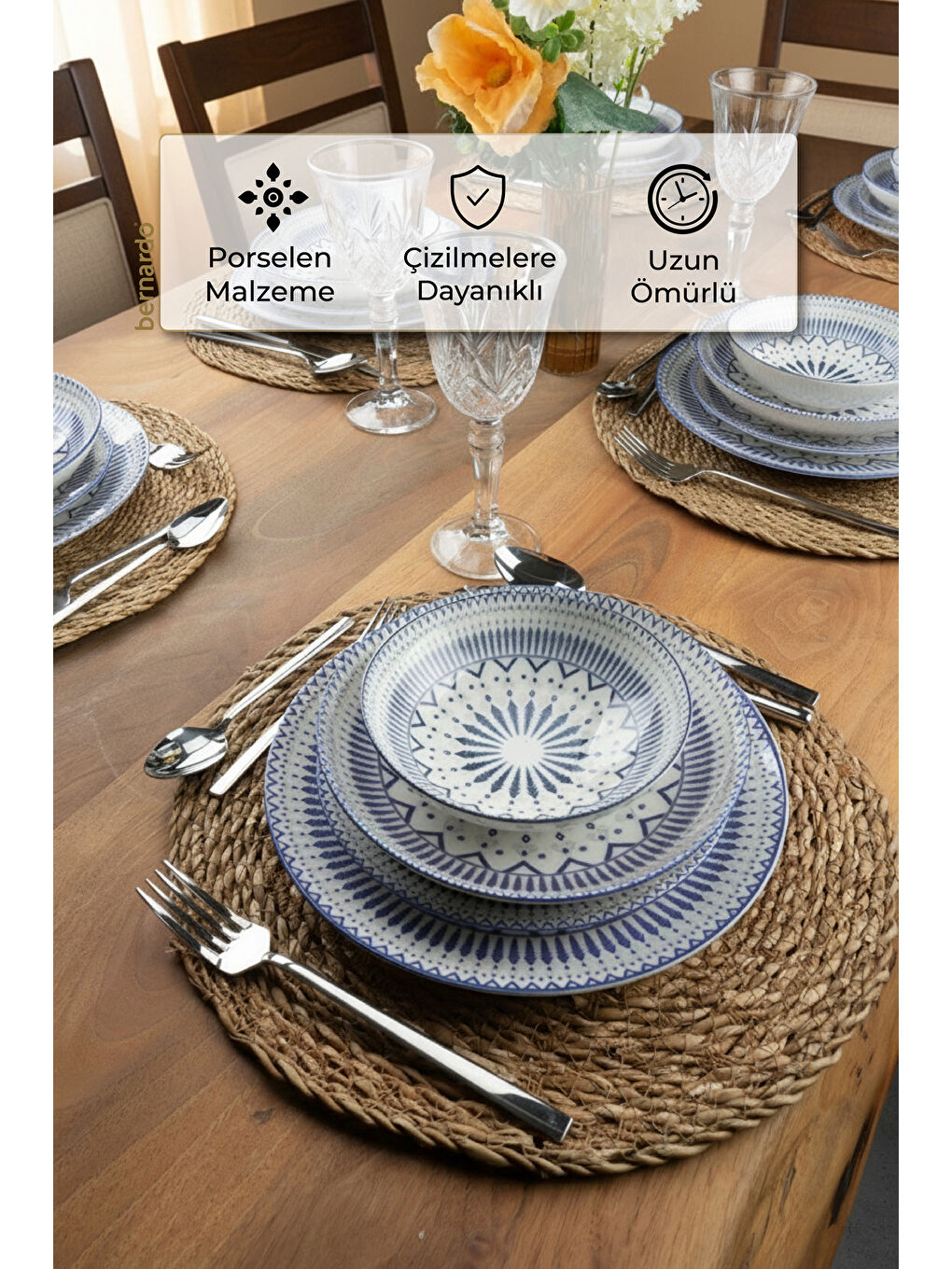 Beyaz Atina 24 Parça Porselen Yemek Takımı-6