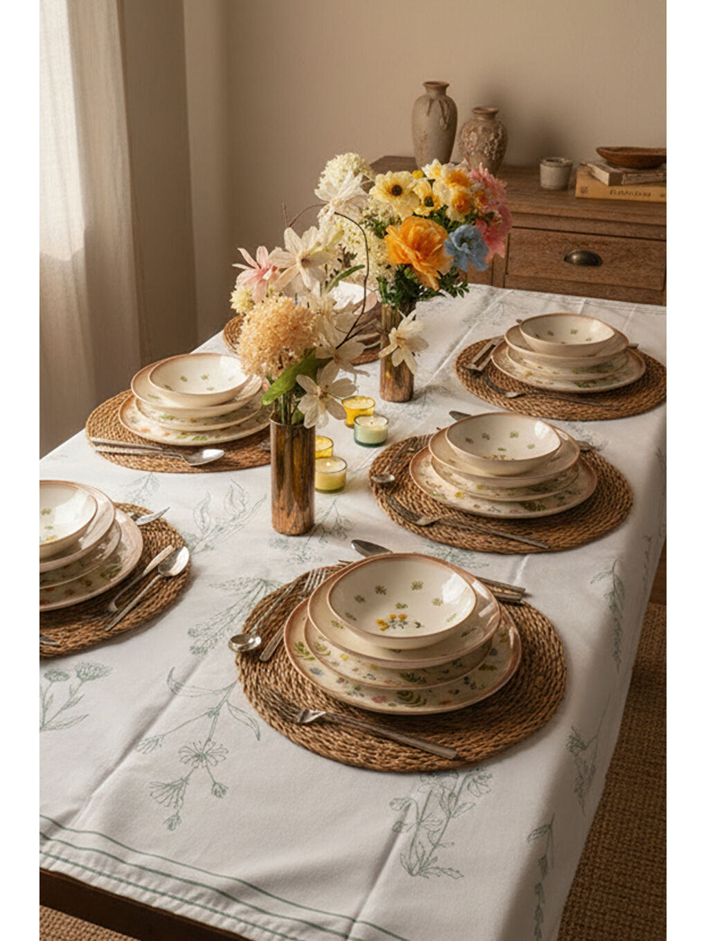 Beyaz Sera 24 Parça Porselen Yemek Takımı-4