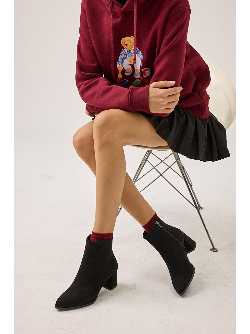 Siyah Kadın Topuklu Bot