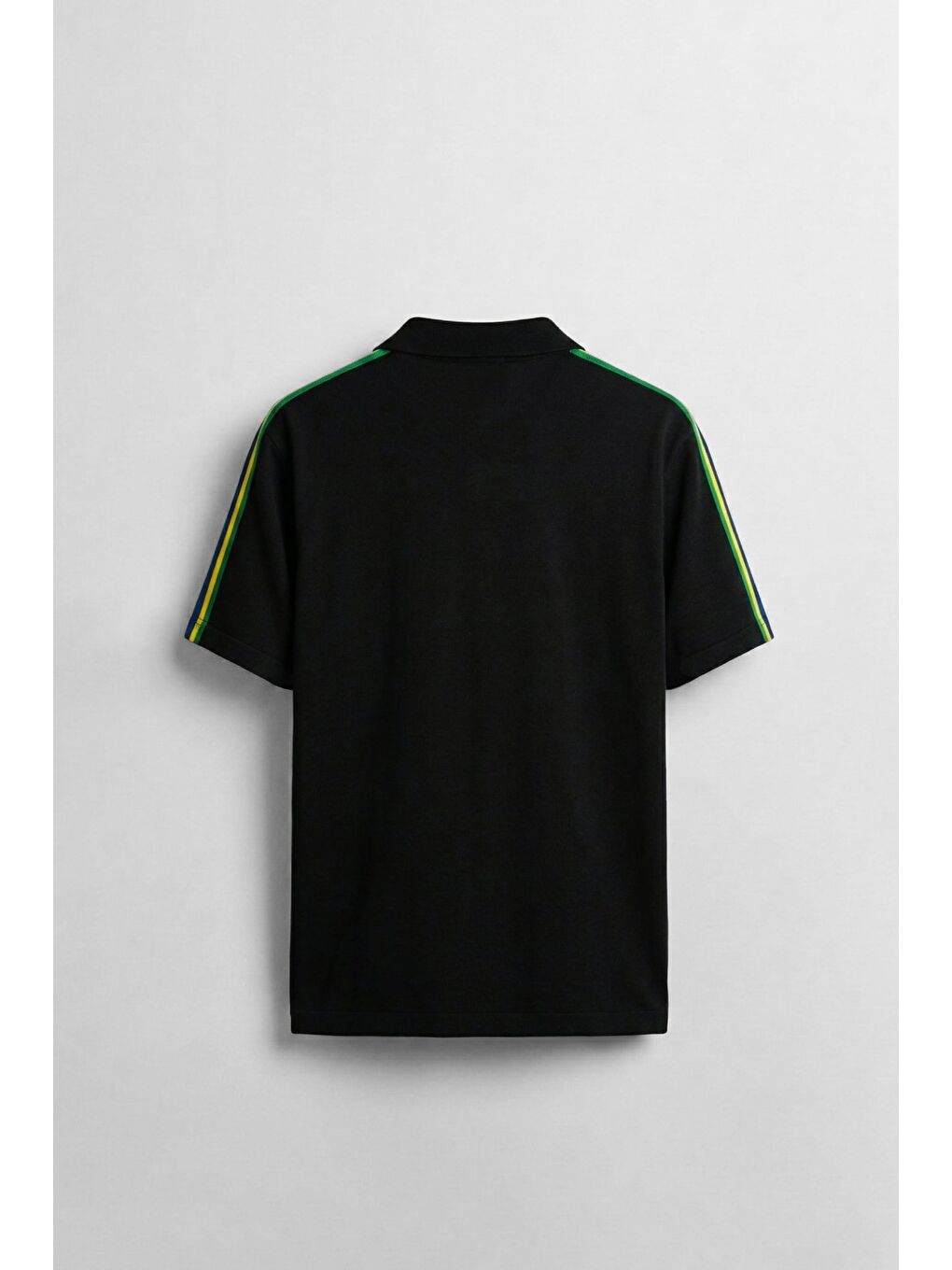 Erkek Regular Fit Nakış Detaylı Polo Yaka Forma T-Shirt Siyah-1