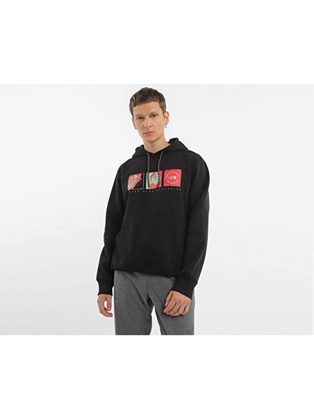 M Outdoor Graphic Hoodie Erkek Outdoor Sweatshirts Nf0a8522jk31 Siyah-2