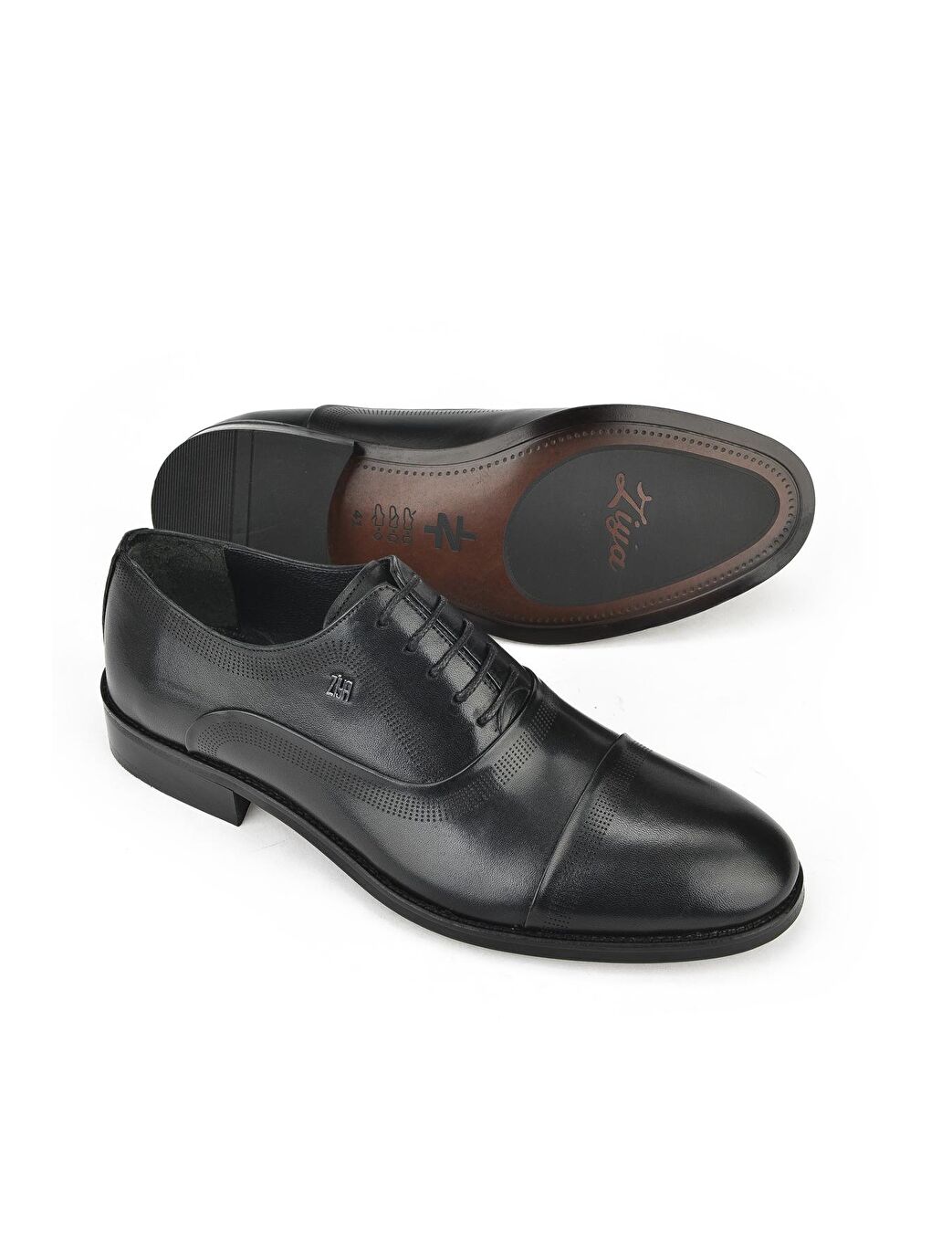 Erkek Hakiki Deri Klasik Ayakkabı 133985Z416 Siyah-3