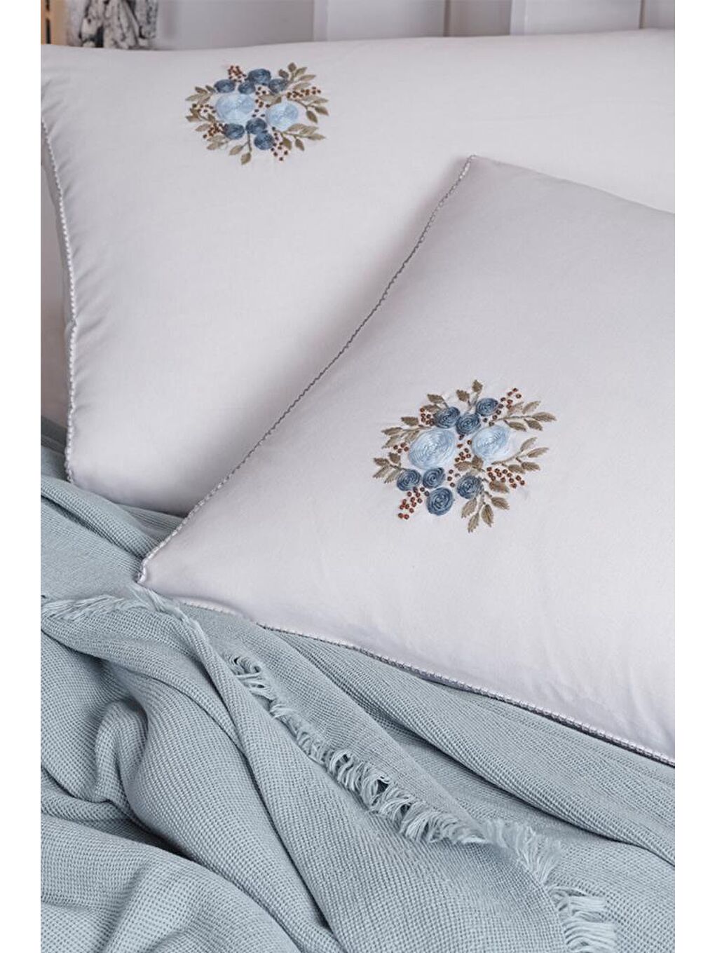 Missera 4 Parça Çift Kişilik Pike Takımı Mavi-2