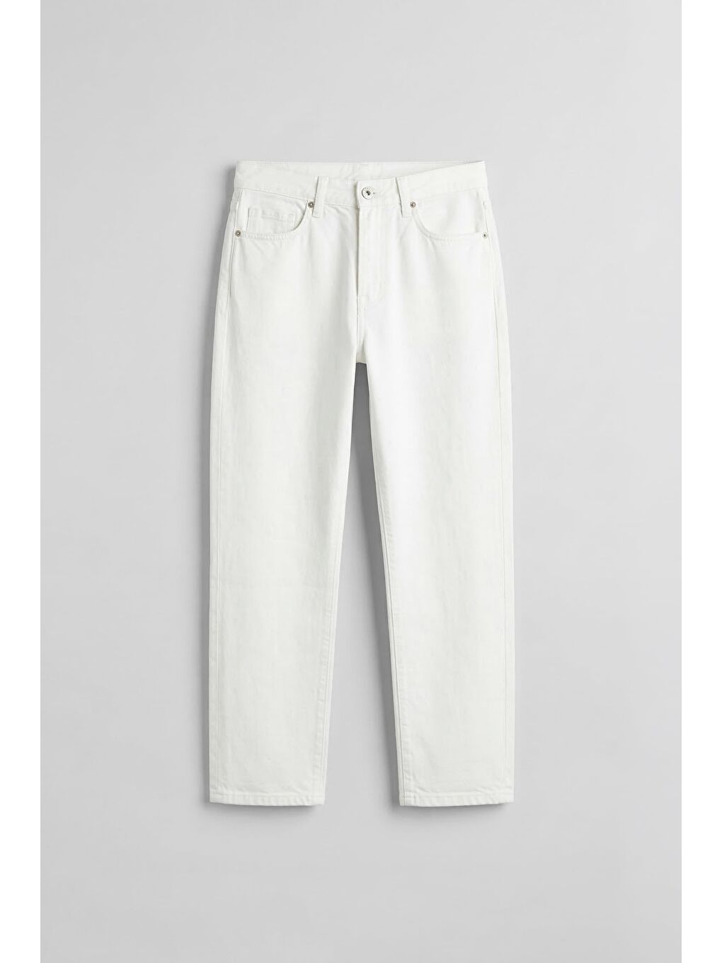 Erkek Boyfriend %100 Pamuk Jean Pantolon Beyaz