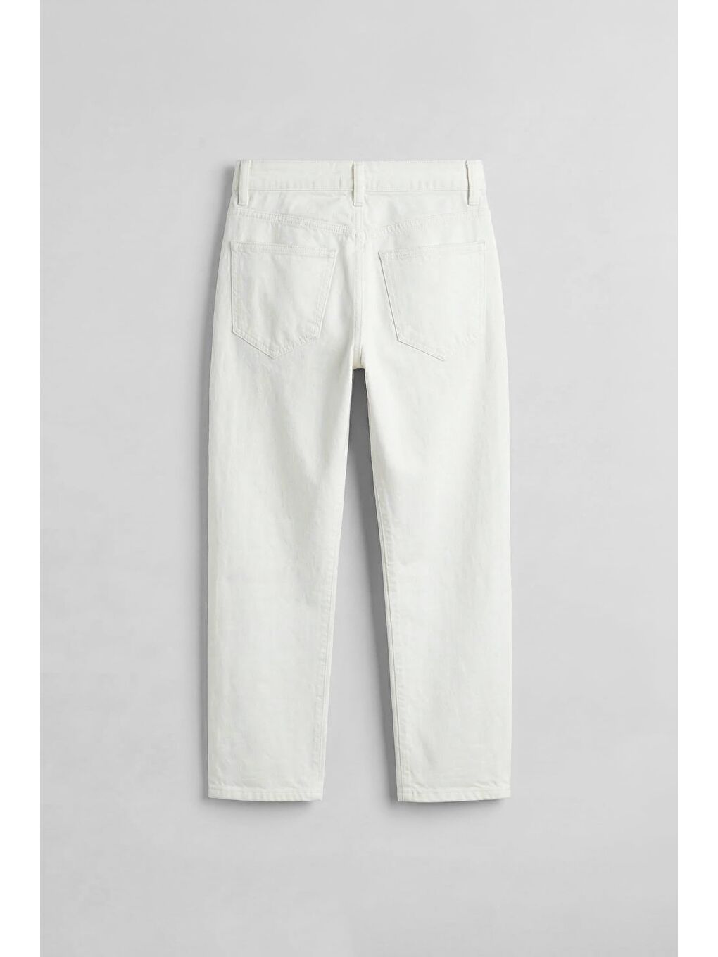 Erkek Boyfriend %100 Pamuk Jean Pantolon Beyaz-1