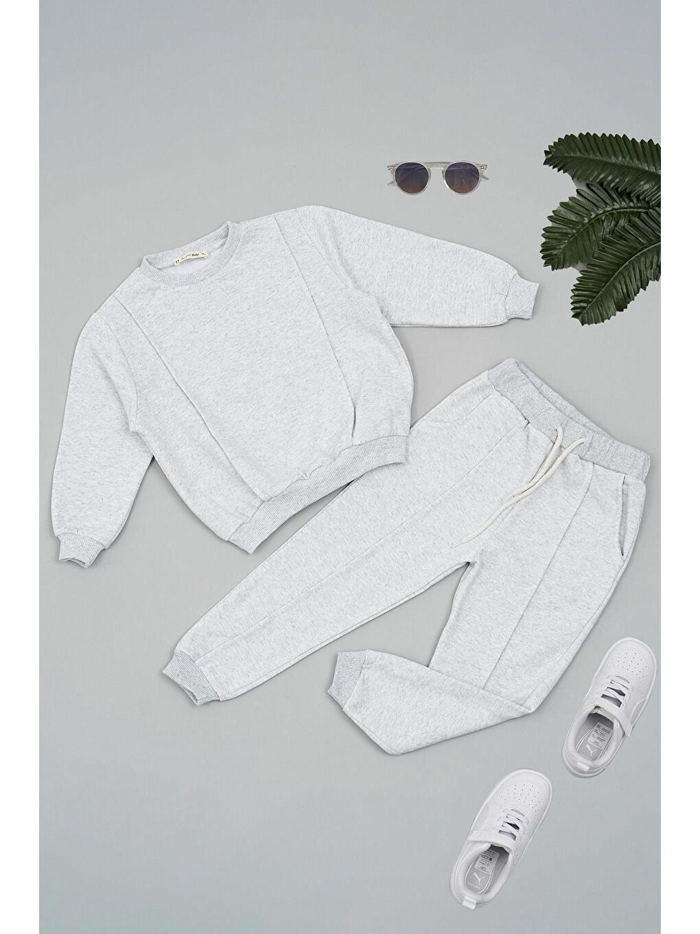 Çıma Detaylı Gri Alt Üst Takım