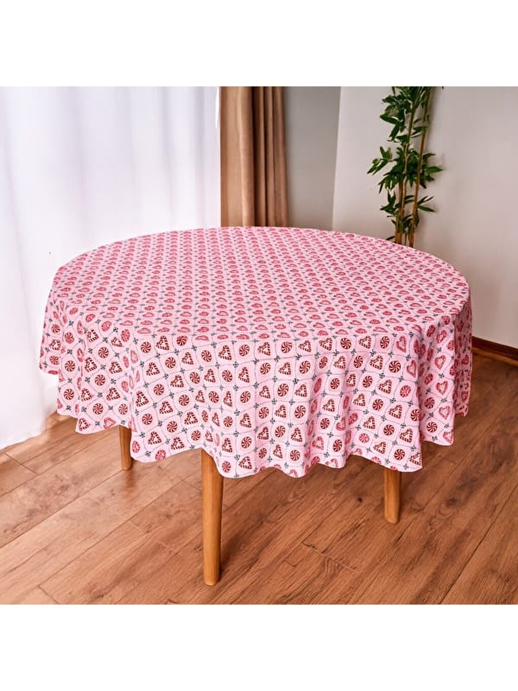 Karışık Soft Sweat Yuvarlak Masa Örtüsü - Renkli - 150x150 cm