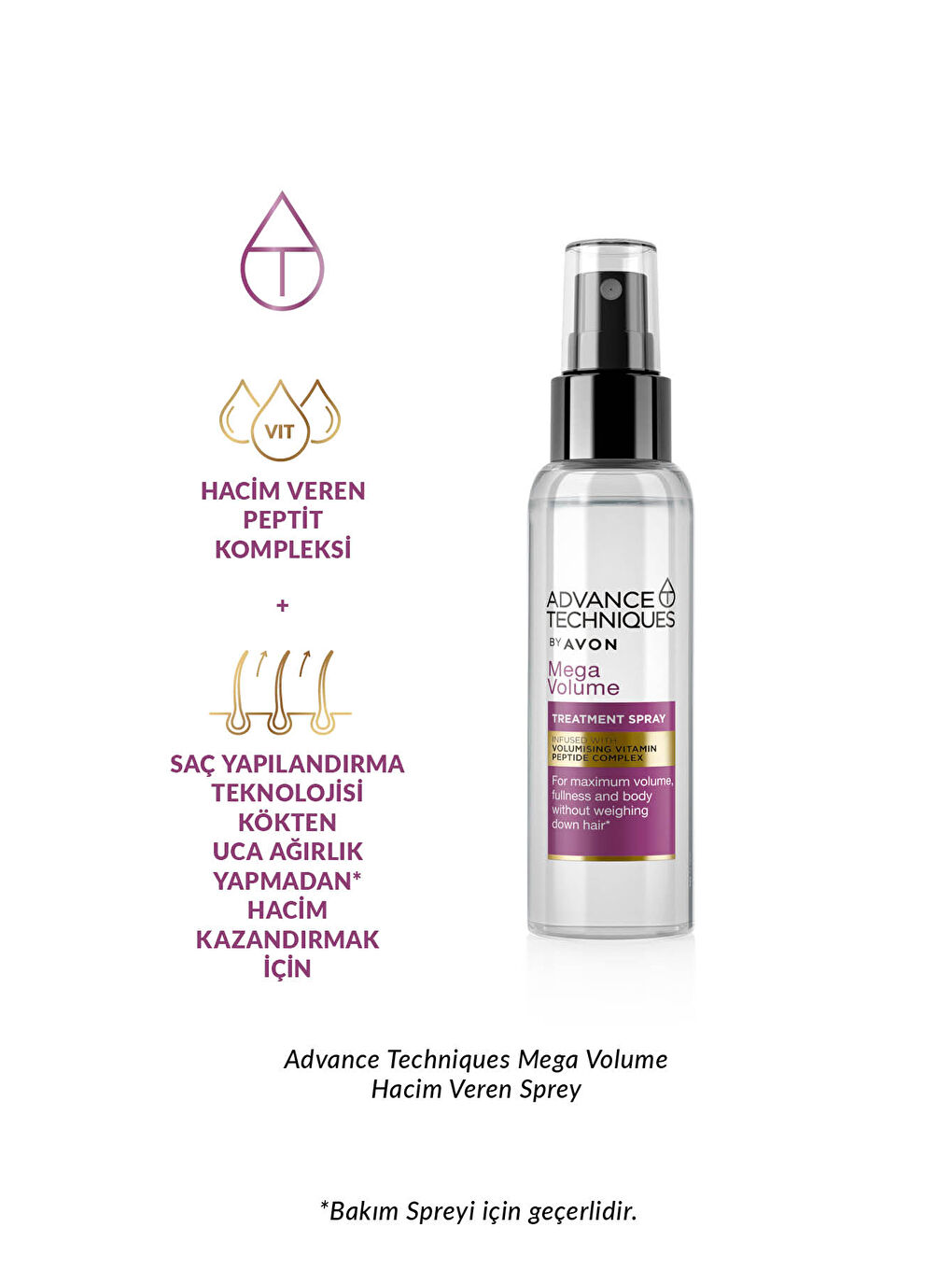 AVON Renksiz Advance Techniques Mega Volume Hacim Veren Saç Spreyi 100 Ml. Üçlü Set - 2