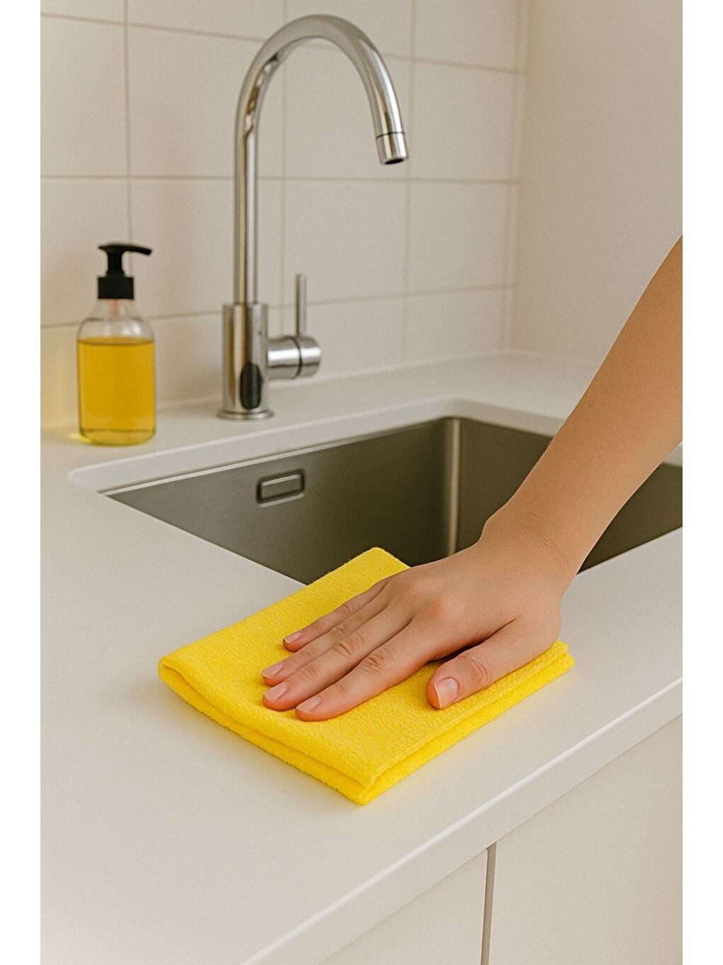Sarı 12’li Çok Amaçlı Temizlik Banyo Dayanıklı Uzun Ömürlü Mutfak Bezi-3