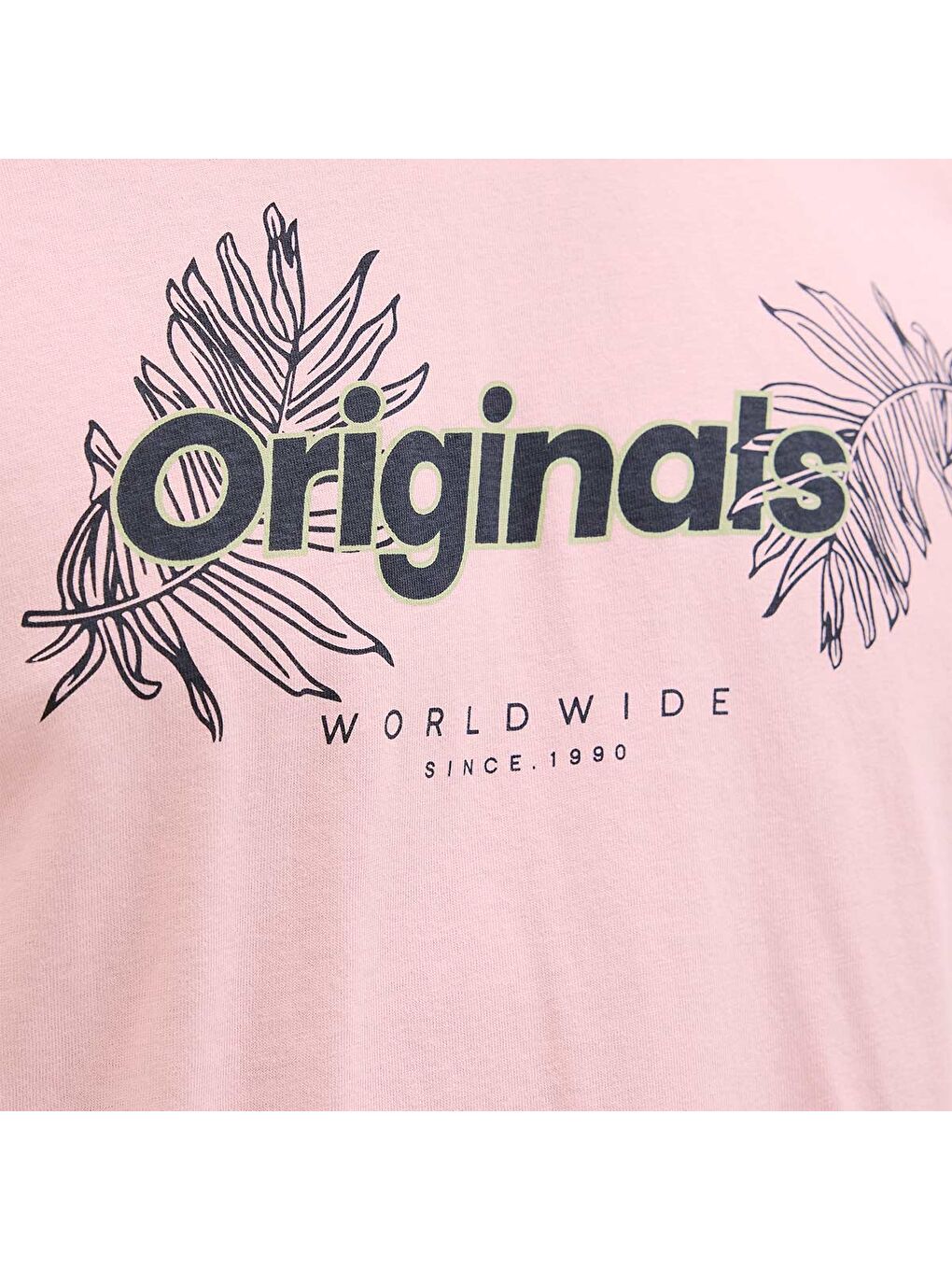 Star Erkek Pembe Yuvarlak Yaka Tişört-4