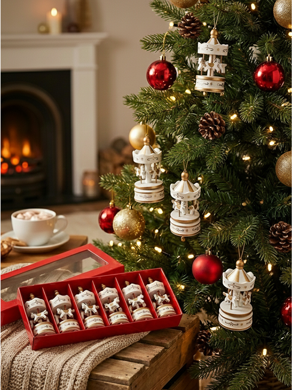 Beyaz Yılbaşı Ağaç Süsü Hediyelik Dekoratif Atlı Karınca 8 cm 6'lı