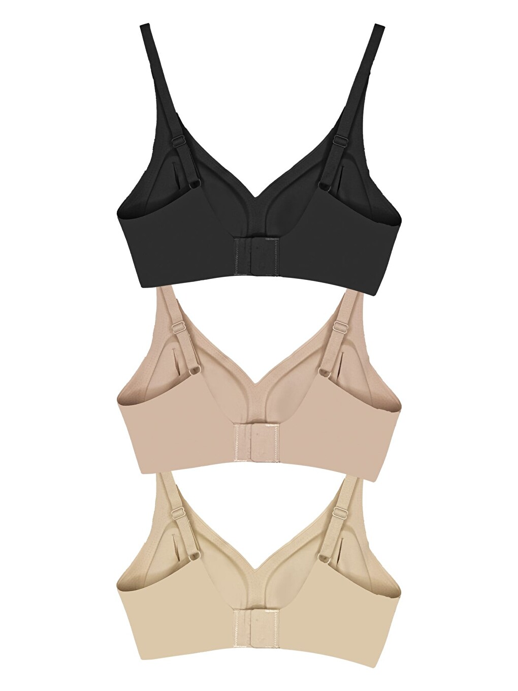 Karışık Seamless Bra - Wave | Lazer Kesim Dikişsiz Dalga Detaylı Balensiz Kadın Sütyen 3'Lü Paket-2-1