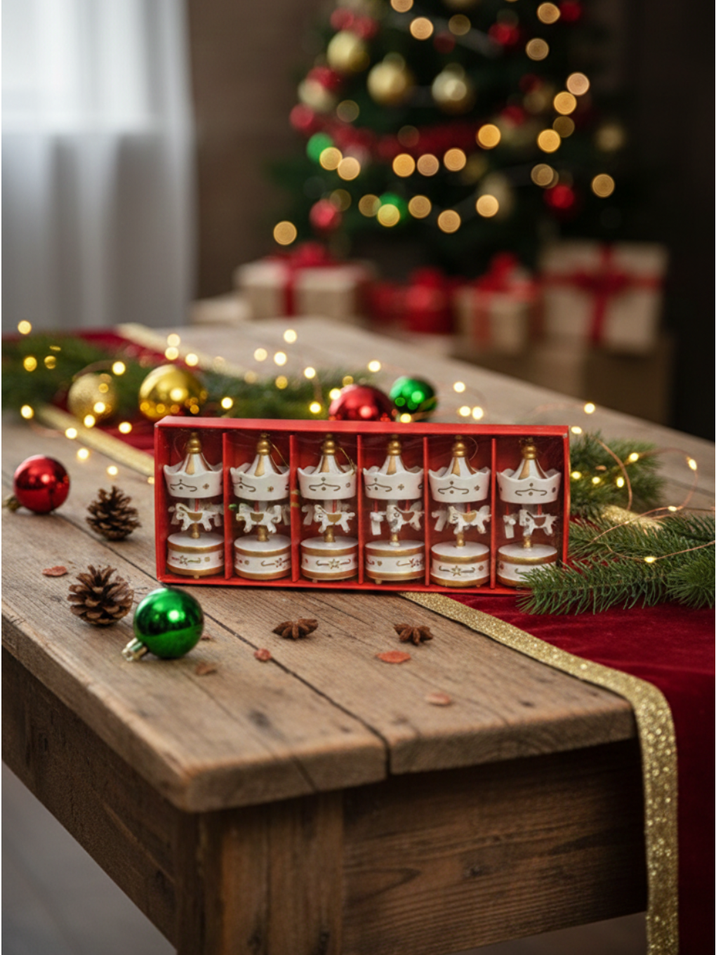 Beyaz Yılbaşı Ağaç Süsü Hediyelik Dekoratif Atlı Karınca 8 cm 6'lı-1