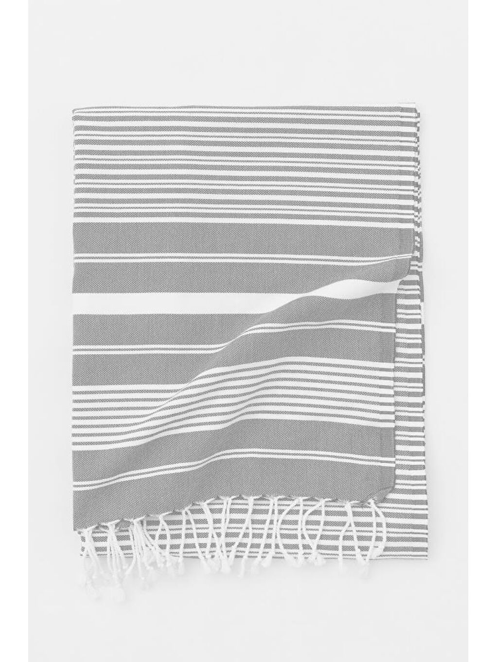 Gri Katya Peştemal %100 Pamuk Banyo Havlusu