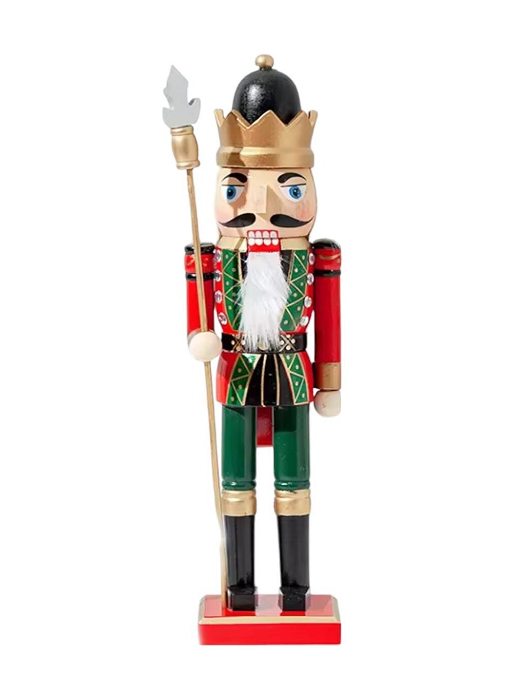 Yılbaşı Dekor Süsü Fındıkkıran Kurşun Asker Mızraklı Kırmızı Siyah 50 cm-1