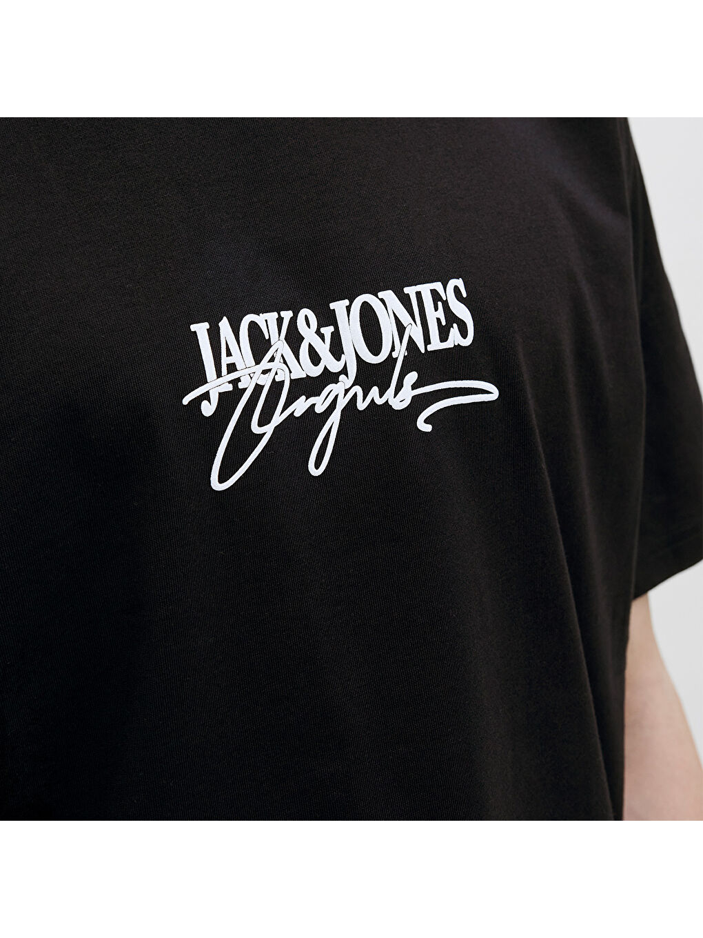 Almeria Branding Erkek Siyah Yuvarlak Yaka Spor Tişört-4