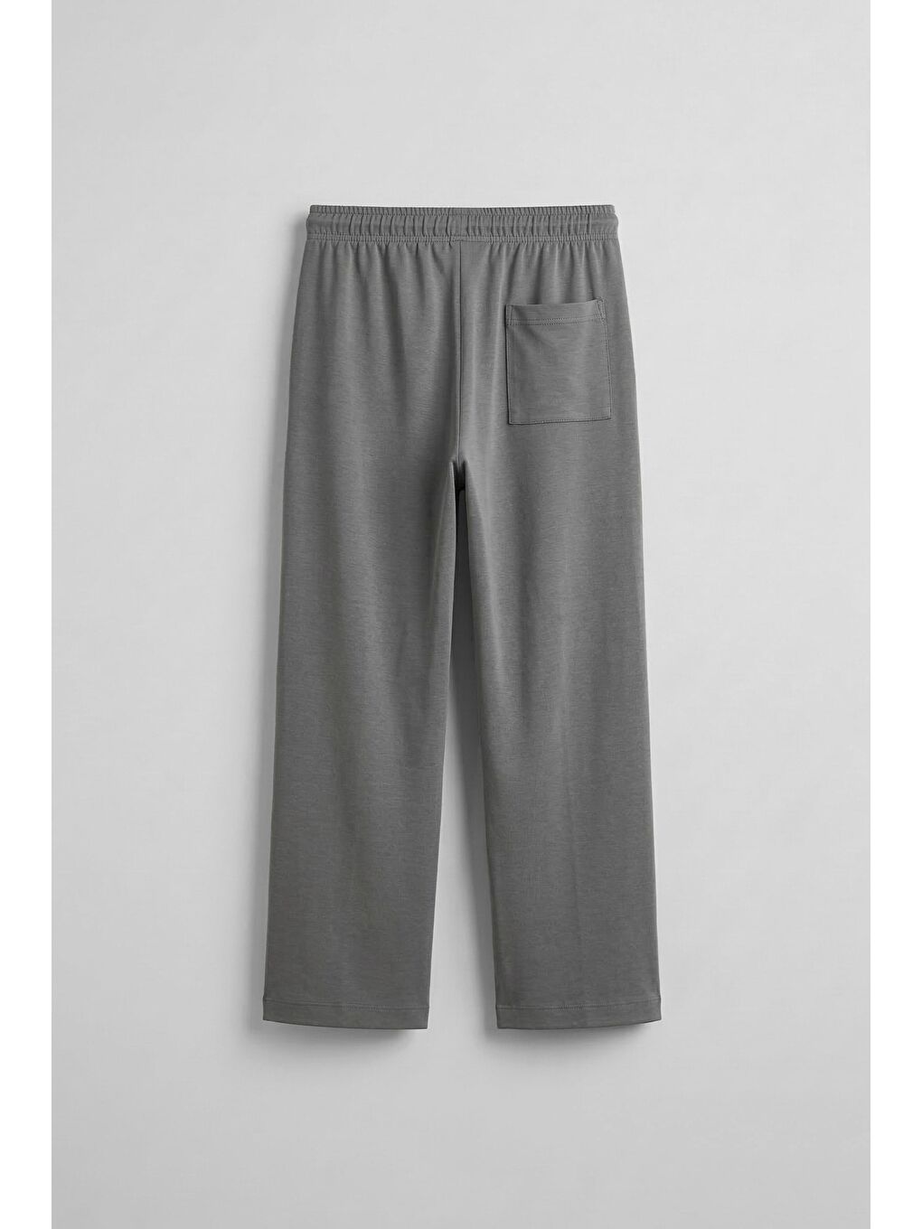 Gri Erkek Relaxed Pileli Yumuşak Dokulu Beli Lastikli Eşofman Altı Füme-1