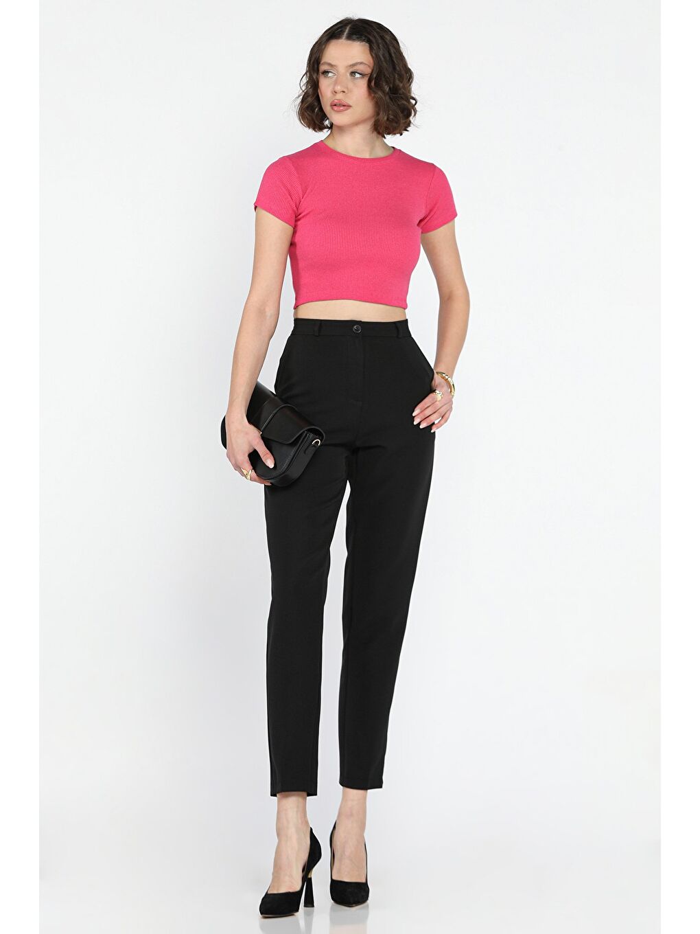 Siyah Kadın Kumaş Pantolon