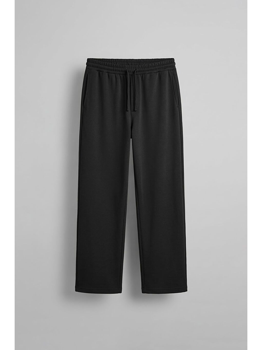 Erkek Baggy Fit Rahat Kesim Esnek Kumaş Eşofman Altı Siyah