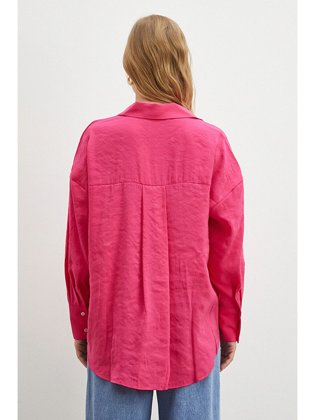 Basic Modal Gömlek Fuşya-5
