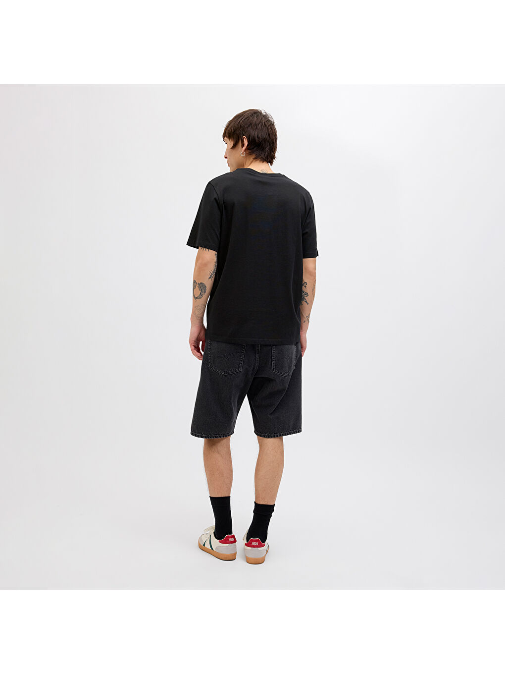 Hawaii Shape Erkek Siyah Yuvarlak Yaka Spor Tişört-2